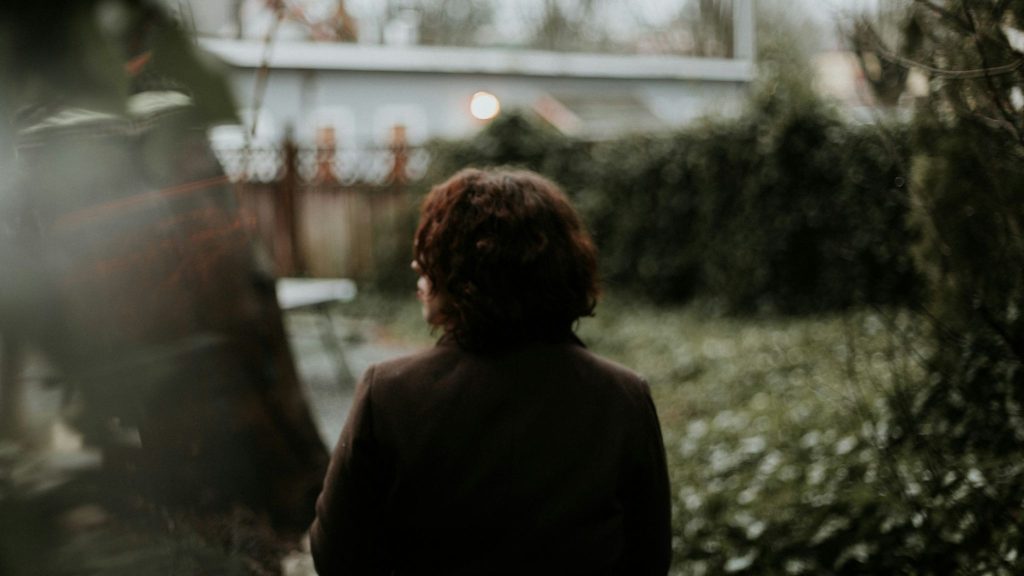 Woman walking outside