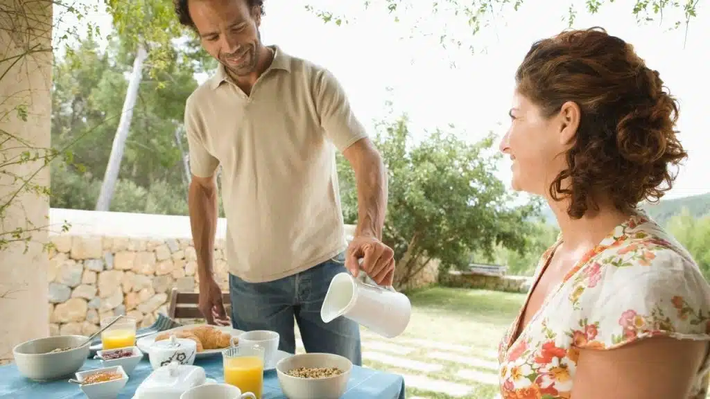 A man pouring coffee
