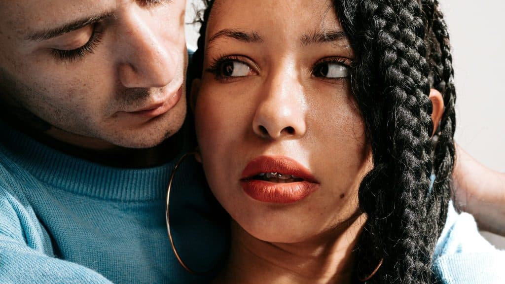 A man and woman close to each other