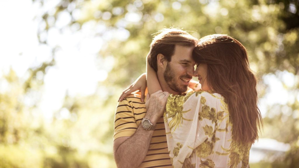 A man and woman close to each other